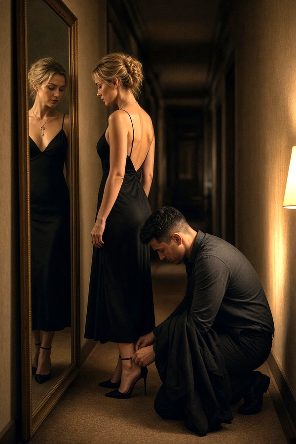 My husband zipped the dress for my first evening